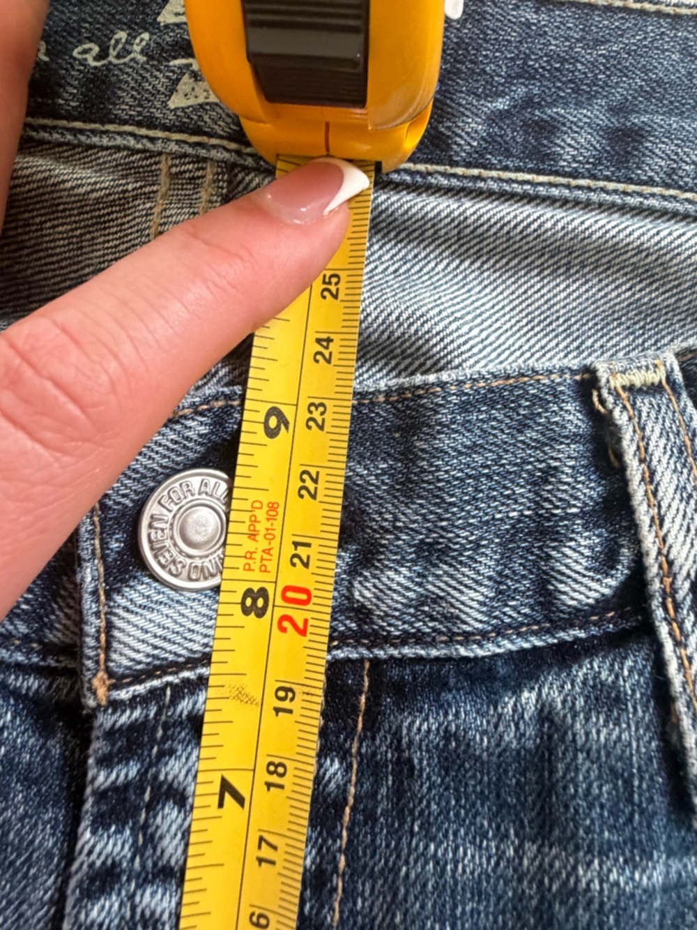 7 For All Mankind True Vintage Distressed Bootcut Low Rise Blue Denim Jeans - Picture 8 of 9